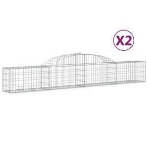 vidaXL Obokane gabion ko&scaron;are 2 kosa 300x30x40/60 cm pocinkano železo