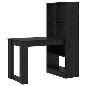 vidaXL Miza Črna Orehovina Inženirski les 122 x 67 x 145 cm