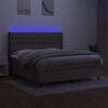 vidaXL Box spring postelja z vzmetnico LED taupe 180x200 cm blago