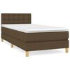 vidaXL Box spring postelja z vzmetnico temno rjava 90x200 cm blago