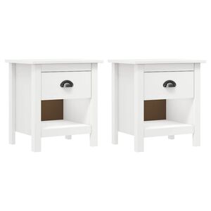 vidaXL Nočna omarica 2 kosa Hill 46x35x49,5 cm trdna borovina