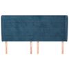 vidaXL Vzglavje z u&scaron;esi temno modra 163x23x118/128 cm žamet