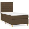 vidaXL Box spring postelja z vzmetnico temno rjava 100x200 cm blago