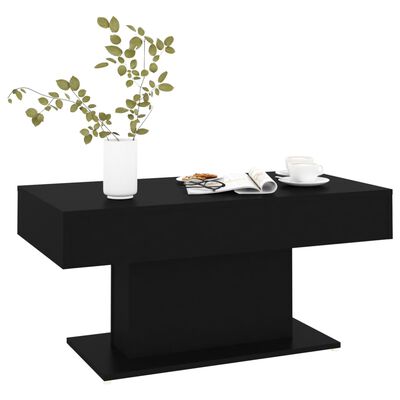 vidaXL Klubska mizica črna 96x50x45 cm iverna plošča
