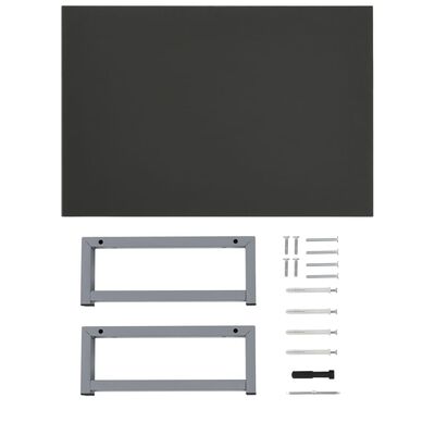 vidaXL Kopalniško pohištvo sive barve 60x40x16,3 cm
