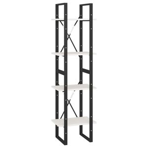 vidaXL Knjižna omara 4-nadstropna bela 40x30x140 cm trdna borovina