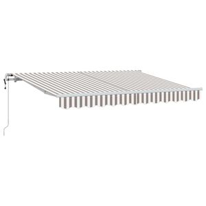 vidaXL Vlečna tenda Svetlo siva in bela. 400 &times; 350 cm