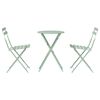 vidaXL Zložljiv bistro set 3 pcs Svetlo meta Jeklo
