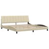 vidaXL Posteljni okvir brez vzmetnice Hanko krem 200x200 cm blago
