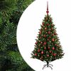 vidaXL Umjetno božično drevo z okrasnimi kroglami 120 cm 150 LED