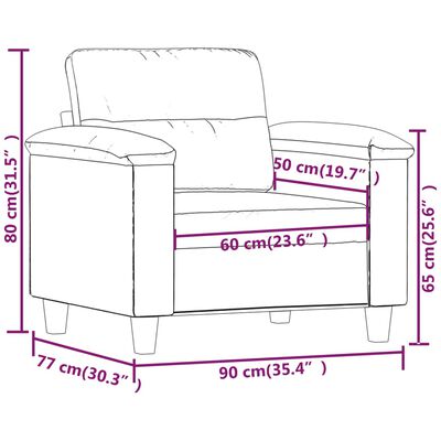 vidaXL Fotelj krem 60 cm umetno usnje