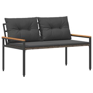 vidaXL Zunanja klop 2 -Seater 116 x 67,5 x 72 cm poli ratan Temno siva