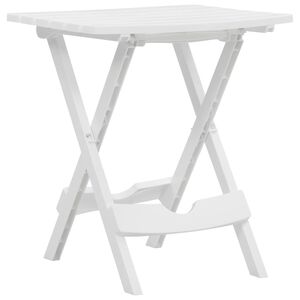 vidaXL Zložljiva vrtna miza 45,5x38,5x50 cm bela