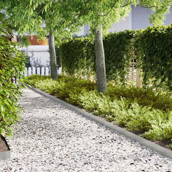 vidaXL Robniki za trato 50 pcs srebrna 100 x 0.5 x 15 cm