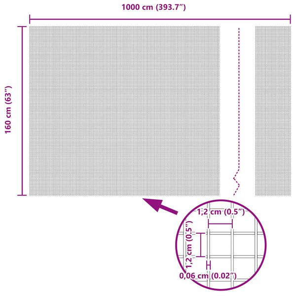 vidaXL Ograja z varjeno žico srebrna 1.6 x 10 m Jeklo