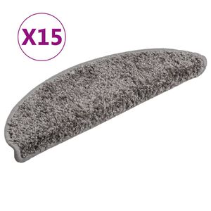 vidaXL Stopni&scaron;čne preproge 15 kosov 56x17x3 cm sive polkrožne