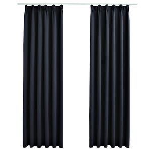 vidaXL Zatemnitvene zavese z obe&scaron;ali 2 kosa antracitne 140x175 cm