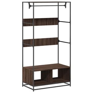 vidaXL Garderobna omara rjavi hrast 90x50x180 cm inženirski les
