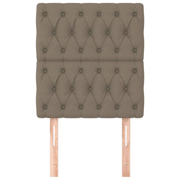 vidaXL Vzglavje postelje sivo-rjavo 80x7x118/128 cm blago