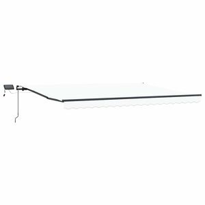 vidaXL Vlečna tenda Bela 400 &times; 350 cm Tkanina in aluminij