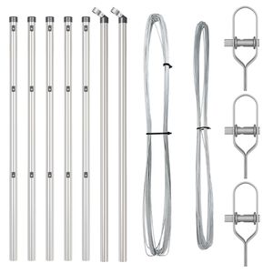 vidaXL Ograjni stebri 7 pcs srebrna Ø32mm 80 cm Pocinkano jeklo