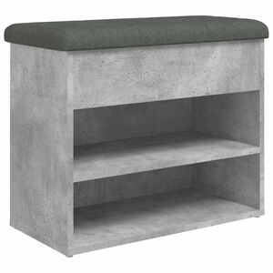 vidaXL Klop za čevlje betonsko siva 62x32x50 cm inženirski les