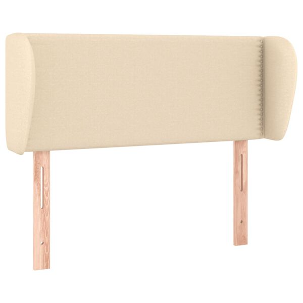 vidaXL Vzglavje z u&scaron;esi krem 93x23x78/88 cm blago