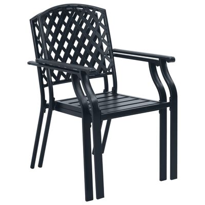 vidaXL Zunanji stoli 4 kosi mrežast dizajn jeklo črni