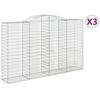 vidaXL Obokana gabionska ko&scaron;ara 3 kosi 300x50x180/200cm cinkano železo