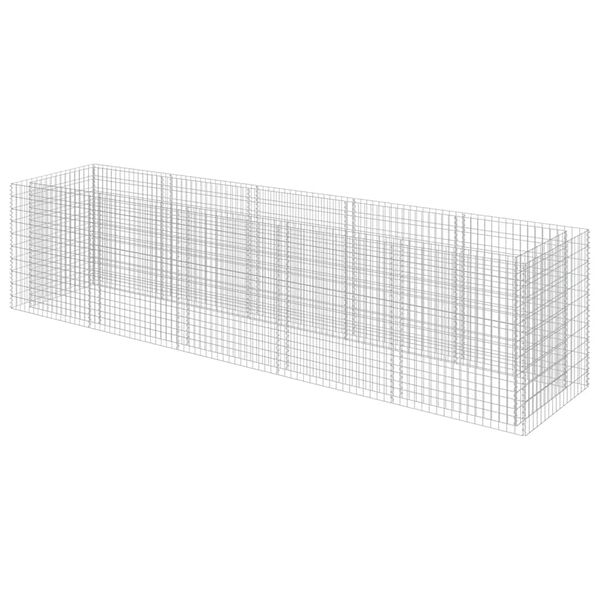 vidaXL Visoka greda gabion pocinkano jeklo 450x90x100 cm