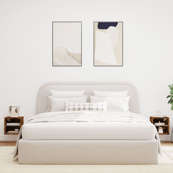 vidaXL Stenske TV omarice z LED 2 kosa dimljeni hrast 30x28,5x30 cm