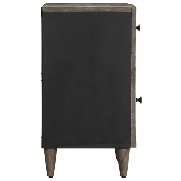 vidaXL nočna omarica svetlo siva 50x33x60 cm masivni les Mango