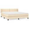vidaXL Box spring postelja z vzmetnico krem 180x200 cm blago