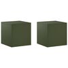 vidaXL Stojalo za rastline 2 pcs Olivno zelena 40 x 40 x 40 cm Jeklo