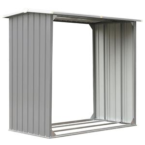 vidaXL Vrtna lopa za drva pocinkano jeklo 172x91x154 cm sive barve