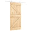 vidaXL Drsna vrata 90 x 210 cm Trdna borovina Naravna in bela