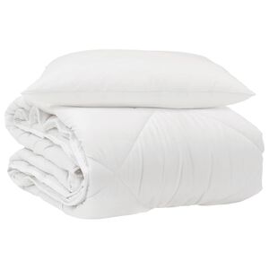 vidaXL Celosezonski pokrivalo z blazino 2 pcs Bela Mikrovlakna