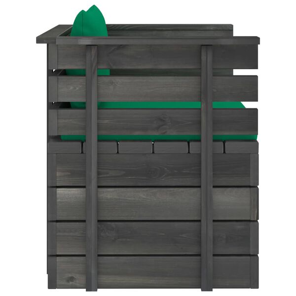 vidaXL Vrtni naslanjač z blazinami borovina