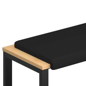 vidaXL Blazina za klop Umetno usnje Črna Globina 35 cm