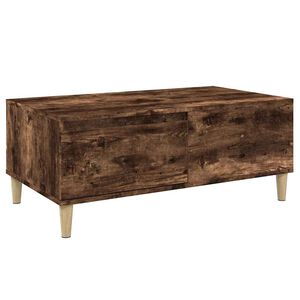 vidaXL Klubska mizica dimljeni hrast 90x50x36,5 cm inženirski les