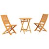 vidaXL Zložljiv bistro set 3 kos Rjava Masiven les akacije