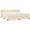 vidaXL Box spring postelja z vzmetnico krem 200x200 cm blago