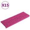 vidaXL Stopni&scaron;čne preproge 15 kosov 65x21x4 cm roza pravokotni rob