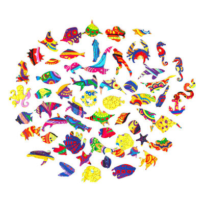 UNIDRAGON Lesena sestavljanka 700-delna Shining Fish 57x45 cm