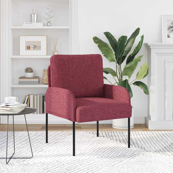 vidaXL Sedežne garniture z blazino 55cm Vinorodna rdeča Vezani les