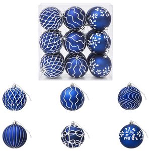 vidaXL Set božičnih kroglic XL 18 kos Modra in bela Premer 8 cm