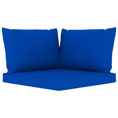vidaXL Vrtna sedežna garnitura 10-delna z modrimi blazinami