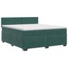 vidaXL Postelja boxspring z vzmetnico Temno zelena 160 x 200 cm Žamet