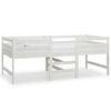 vidaXL Srednje visoka postelja bela trdna borovina 90x200 cm