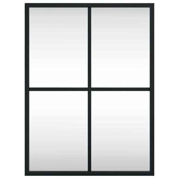 vidaXL Stensko ogledalo črno 30x40 cm pravokotno železo